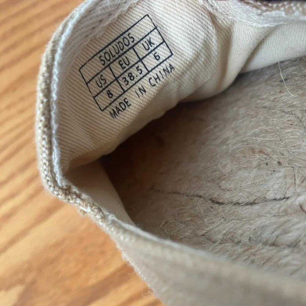 SOLUDOS REVOLVE Palm Tree Embroidered Smoking Slipper Espadrille Safari Canvas 8